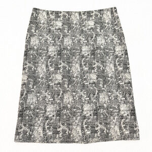 MM LaFleur Patterned Crosshatch Pencil Straight Skirt Back Slit Size 10